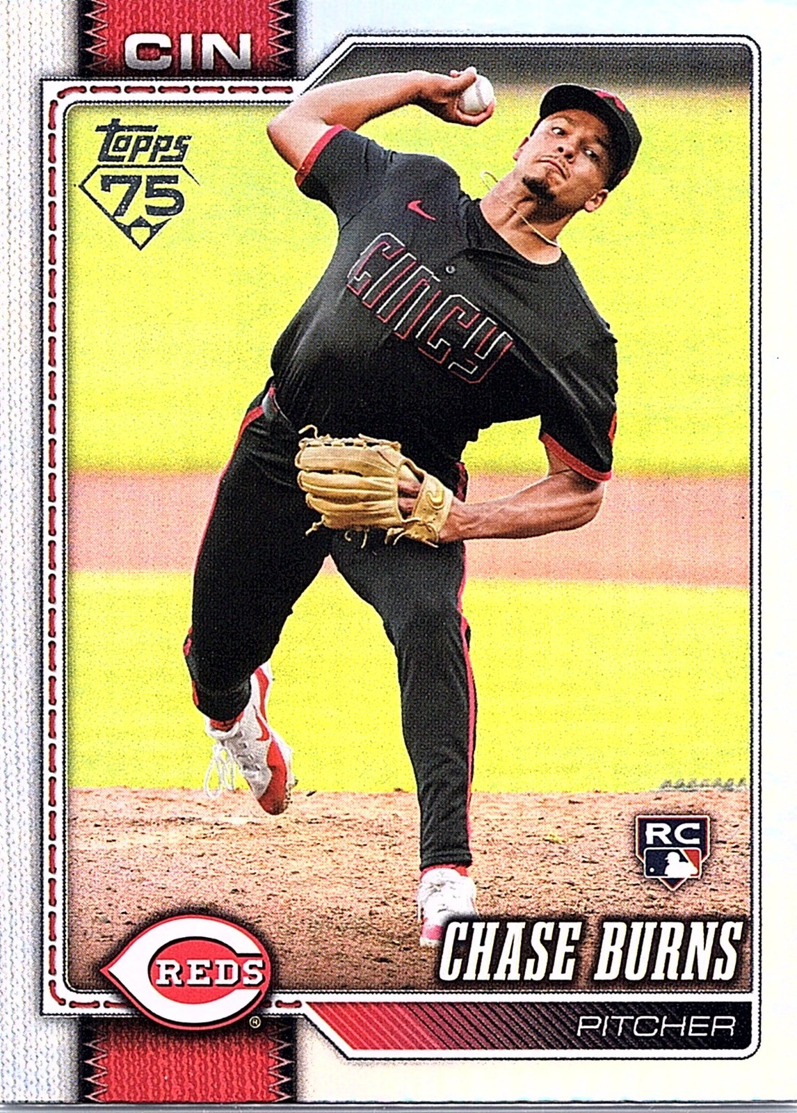 2026 Topps Baseball Series 1  Chase Burns #312 Rainbow Foil (RC) Cincinnati Reds