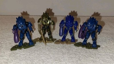Halo Mega Construx Lot of 4 Elite Mercenary Figures Mixed w/ Weapons