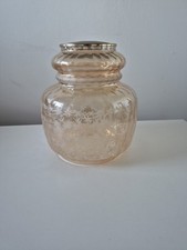 Large vintage retro lamp shade peach glass frosted detail