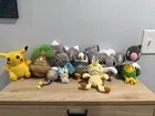 Pokemon Plush Lot Minccino Bonsley Starly Chatot Meowth Pikachu Vintage Toy