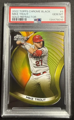 2022 Topps Chrome Black #4 Mike Trout Gold Refractor /50 PSA 10
