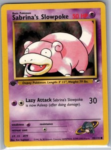 Sabrina's Slowpoke 1st Edition 95/132 Gym Heroes - Pokemon Card - NM