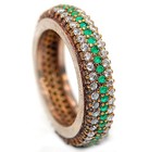 Heat 2CT Treated Green Tourmaline 925 Sterling Silver Eternity Ring Sz 9 H4-3 — photo 4
