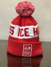 Swiss Ice Hockey National Team Official Fan Beanie   Red Pom Pom Winter Hat