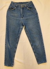 Vtg 90s Lee Riders Made in USA Mom Jeans Dark Wash High Rise Tapered Size 28