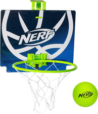 Nerf Nerfoop - the Classic Mini Foam Basketball and Hoop - Hooks on Doors - Indo