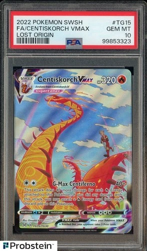2022 Pokemon SWSH Lost Origin #TG15 FA/Centiskorch VMAX PSA 10 GEM MINT