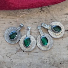 Kuchi Tribal Coin Pendants Kochi Adornment Green 4x 20081 