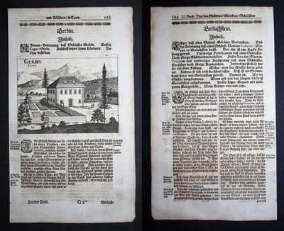 1689 Degrees Gerbin Litija Slovenia Valvasor Copper Engraving