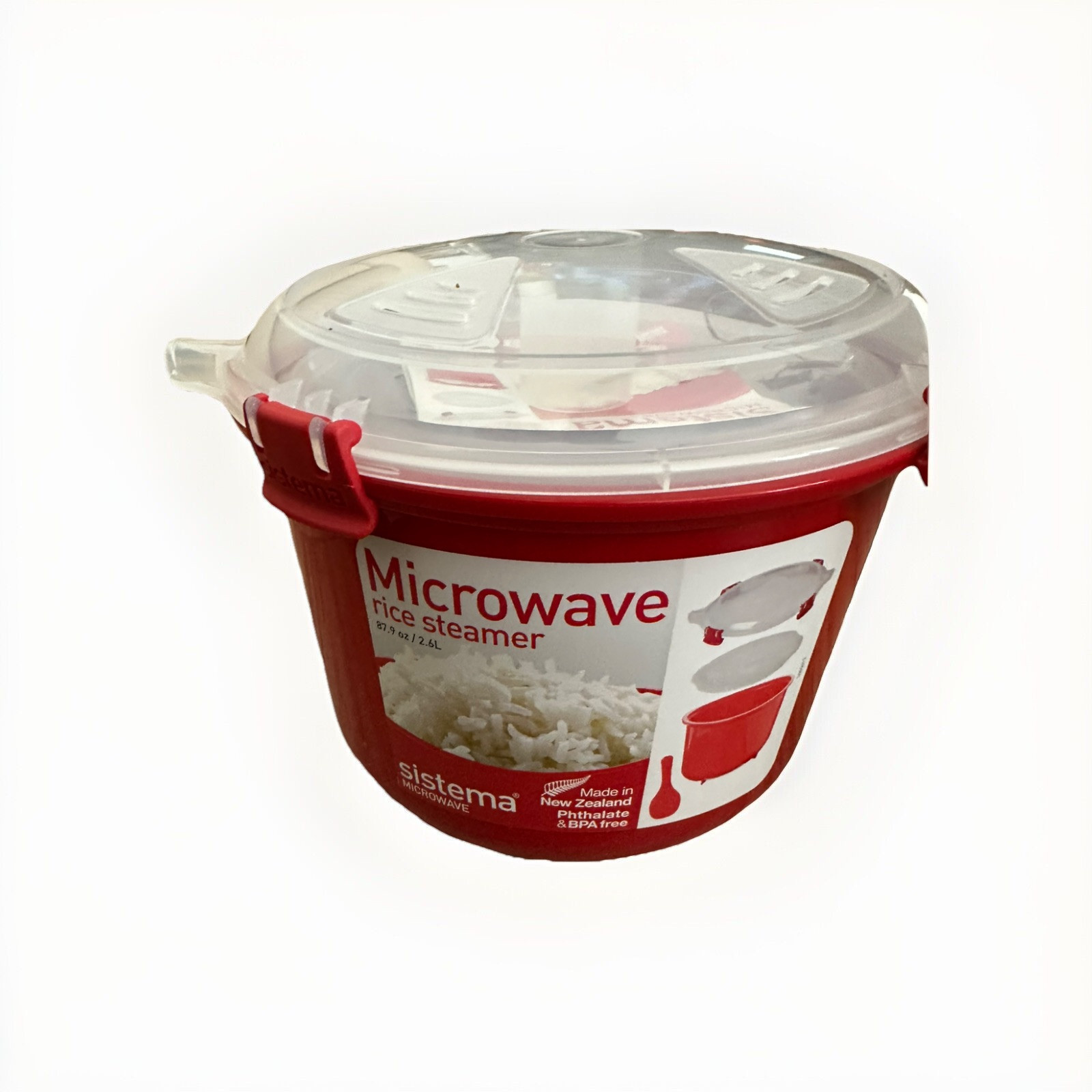 Sistema Microwave Rice Steamer Cooker BPA Free 2.6L Red