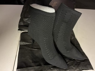 Charles by Charles David Black Knit Sock Ankle Boots Slip On Pointed Toe 8.5M