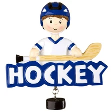 Hockey Boy Personalized Christmas Tree Ornament