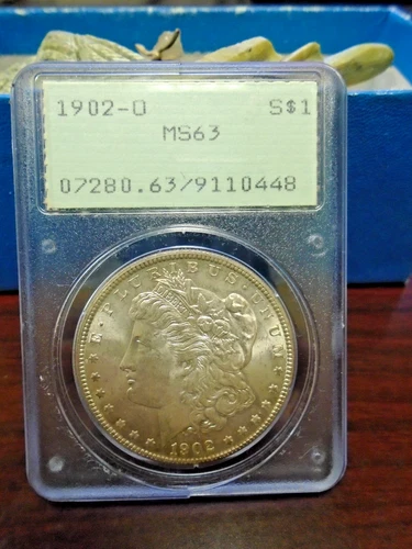 1902 O United States Morgan Silver Dollar PCGS MS63 Old Holder "Rattler"