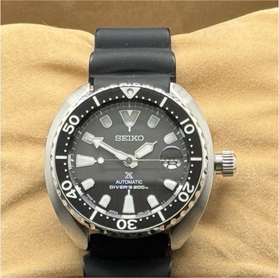 Seiko Prospex Mini Turtle SRPC37K1  200m Black Dial Rubber Strap Date Box