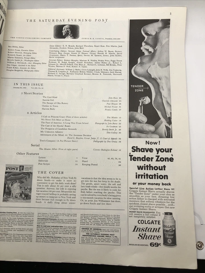 The Saturday Evening Post January 23 1960 Princess Grace Feature, Newsstand - Image 2 of 4