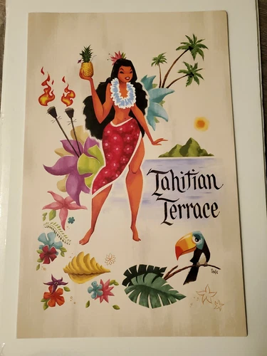 Disneyland TAHITIAN TERRACE Diamond Luau Event Print 2015 Stolle NEW TIKI ROOM