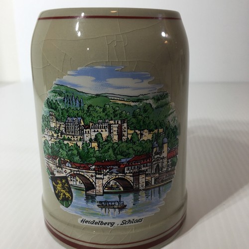 Taza de cerveza Stein Heidelberg Schloss Alemania cerámica gres recuerdo de viaje - Imagen 12 de 12