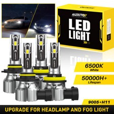 4x 9005 H11 LED Headlight KIT Combo Bulbs 6500K High&Low Beam Super Bright White