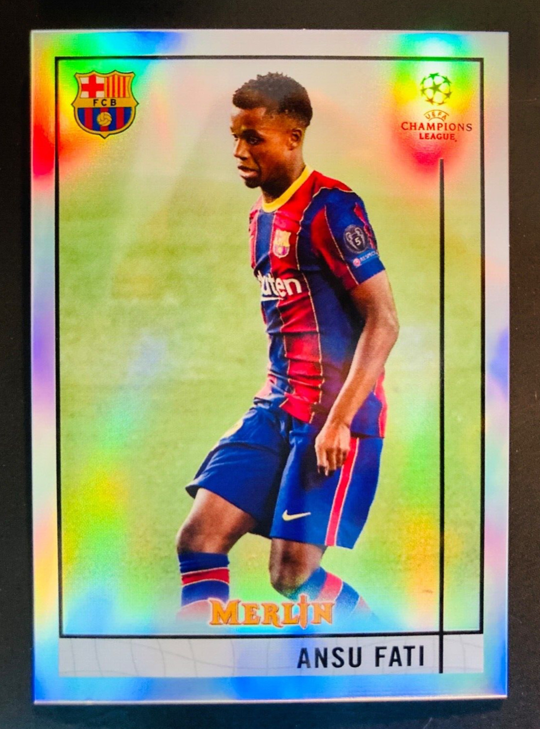 2020-21 Topps Merlin Chrome UCL Champions League #39 Ansu Fati Refractor card