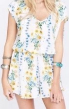Show Me Your Mumu Romper Yellow Boho Floral Women’s-M
