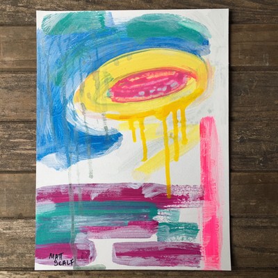 Matt Scalf Abstract ORIGINAL PAINTING 9x12 Modern Contemporary Colorful Fine Art
