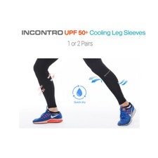 INCONTRO Cooling UPF 50 UV Protection Leg Covers Sleeves MEN WOMEN 1 or 2 Pairs
