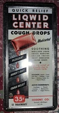 Iodent Quick Relief Liqwid Center Medicated Cough Drop Advertising Tin Empty