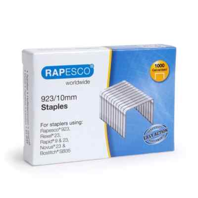 923/10 mm Heftklammern von Rapesco 10 mm lang in einer Schachtel mit 1000 Heftklammern