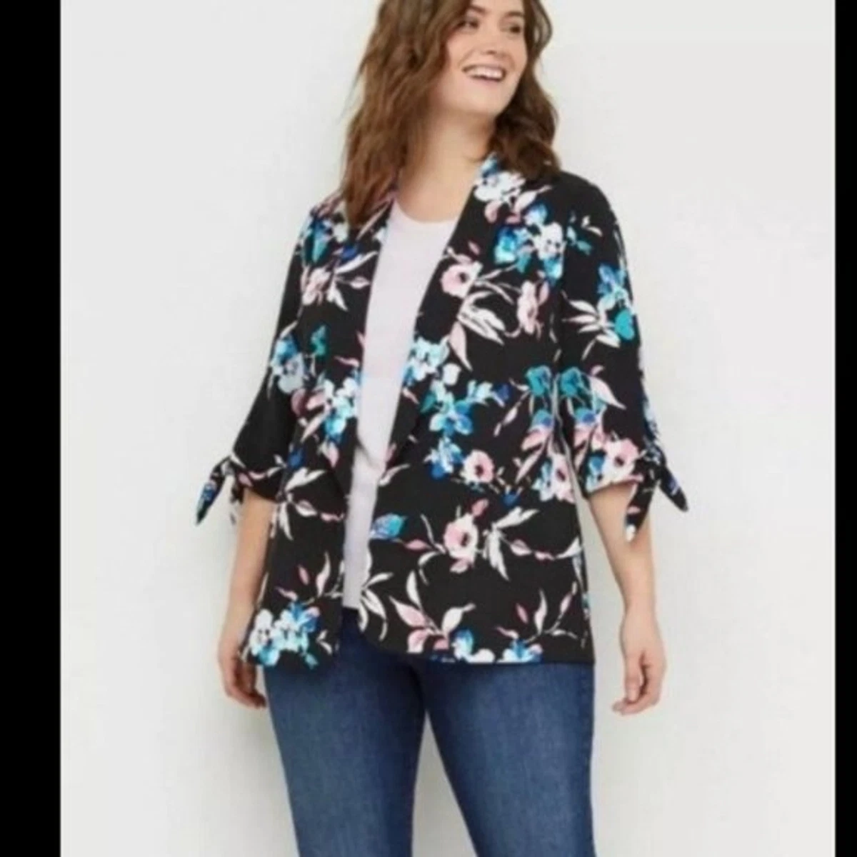 Lane bryant floral blazer sale