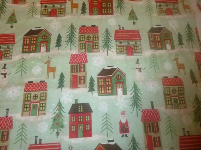Holiday Houses and Trees on Cotton Fabric (44" Wide x 36 " long) Holiday Houses and Trees on Cotton Fabric (44" Wide x 36 " long)