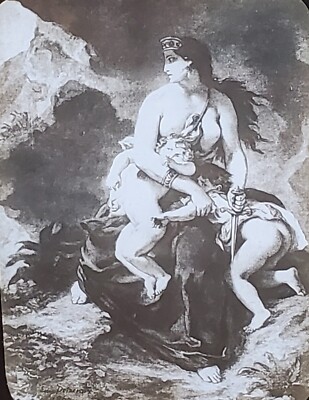 Furious Medea, Eugène Delacroix, Louvre, Paris, Magic Lantern Glass Slide,