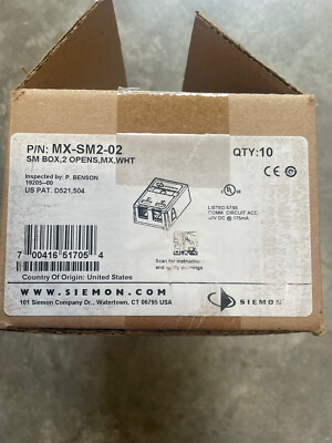 NEW Box of 10 Siemon MX-SM2-02 2-Port Surface Mount Box for Max Modules