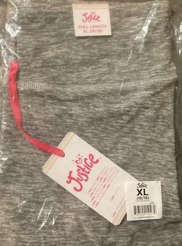 Justice Girls Leggings Light Gray Size 16/18 Full Length High Rise Elastic Waist - Picture 2 of 12