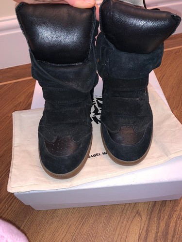 Isabel Marant Bekett Black Suede Leather Wedge Trainer Shoe Boots EU39 UK6  | eBay