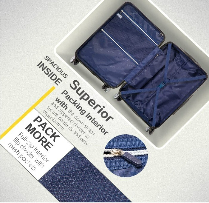 COOLIFE Handbagage, 55 x 35 x 20 cm, voor Ryanair luchtvaartmaatschappij, handbagage, lichte handbagage met TSA-slot en 4 draaibare wielen, wit/bruin, Zwart Bruin, 55 x 35 x 20cm, Harde koffer