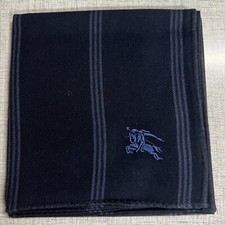 MAN HANKY MIDNIGHT BLUE PINSTRIPED CLASSIC VTG COTTON POCKET ART SQUARE 18   B44