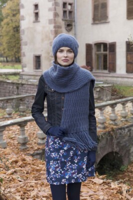Mütze - Lang Yarns Cashmere Light - Modellpaket-Strickpaket mit A