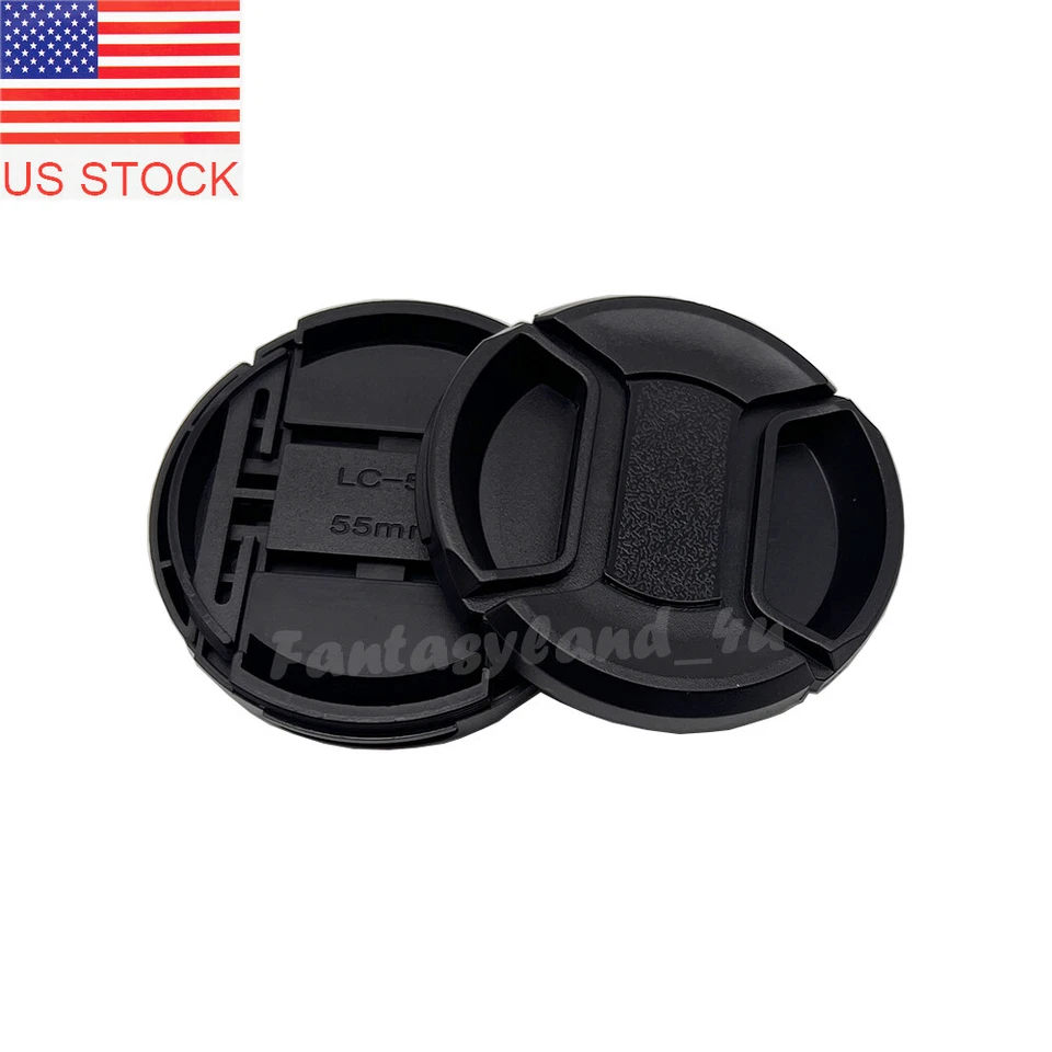 4pcs x 55mm Plastic Snap-On Front Lens Cap Cover for Canon Nikon SLR DSLR Camera - Image 2 of 4