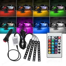 RGB LED Light Strip Interior Atmosphere Neon Lamp Remote Control For Cars