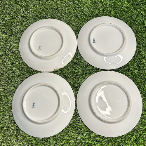 Vintage Silesia Porcelain Dessert Bread Plate Germany 6" Set 4 Hand Painted - Picture 7 of 16