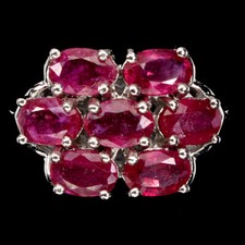 925 Sterling Silver Ring Oval Ruby 6x4mm Natural Gemstone Jewelry Size 7