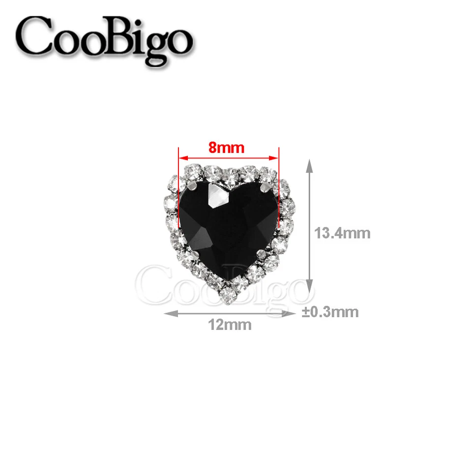 25X Heart Sewing Crystal Button Rhinestone DIY Clothings Jewelry Trim Beads 12mm - Image 3 of 4