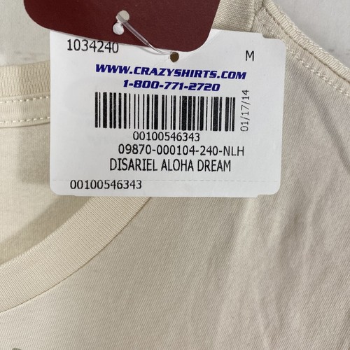 Crazy Shirts Womens Disney Ariel Aloha Dream Little Mermaid Tee Sz M Beige New - Picture 9 of 9