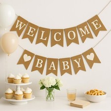 Pre-Strung Baby Shower Backdrop Gender Reveal Welcome Banner Party Decor