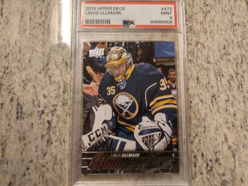 LINUS ULLMARK 2015 UPPER DECK UD YOUNG GUNS ROOKIE CARD RC PSA 9