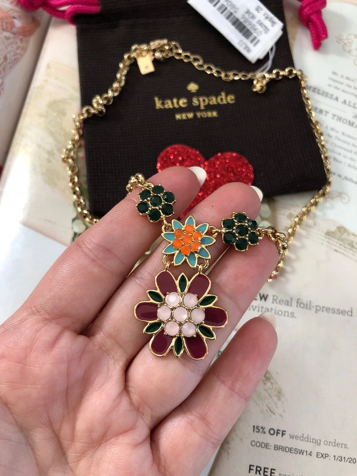 Collar Kate Spade 20" New York Chapado en Oro 14k Multicolor NUEVO $128 Foto 4 de 4