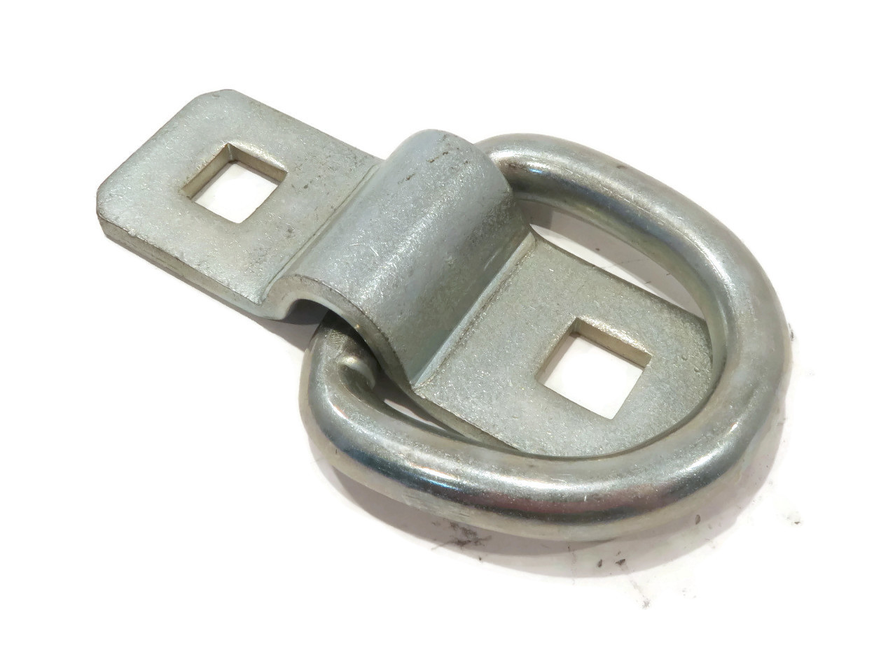 (8) 3/8" STEEL D RINGS & CLIPS TIE DOWN for Trailer Truck Chain Anchor