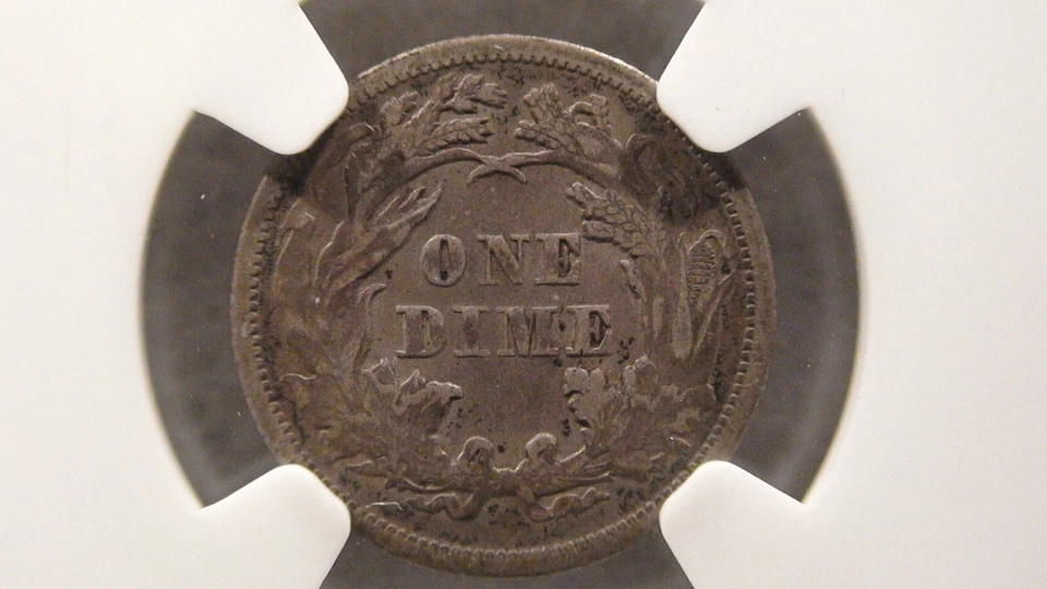 1870 P Seated Dime NGC XF40 CIRCULATED 10C SILVER Coin STARTS AT 99 CENTS! - Image 3 of 4