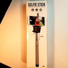 Gems Selfie Stick With Telescoping Gray Handle and Shutter Button