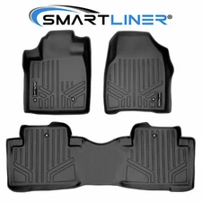 SMARTLINER Custom Fit Floor Mats 2 Row Liner Set OEM TPE 2009-2015 Honda Pilot